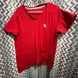 Red Express V-Neck Short Sleeve Tee